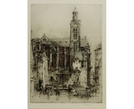 'St. Etienne du Mont', etching signed in pencil by Hedley Fitton (British 1859-1929) 52cm x 38cm   Condition Report   Click h