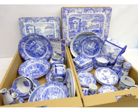 Collection of Spode 'Italian' pattern dinner, tea and tableware and other Spode in two boxes   Condition Report   Click here 