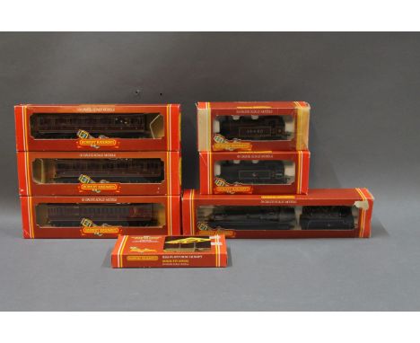 A group of 7 boxed Hornby 00 gauge scale models to include a BR 0-6-0T Loco Class 3F (R.053), a LMS 0-6-0 T Loco Class 3F (R.