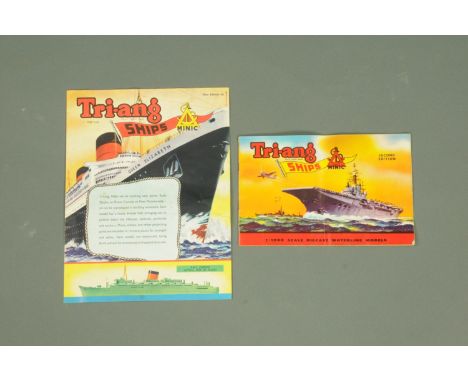 A Triang Minic ships, Original Series 1959-64, M860 first edition catalogue (1959) and a second edition catalogue (1960) 