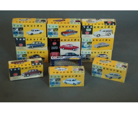 A group of 12 Vanguards 1:43 scale diecast model vehicles to include a special limited edition "The Ford & Classic Capri Set"