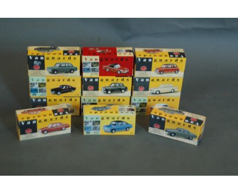 A group of 12 boxed Vanguards 1:43 scale diecast model vehicles 