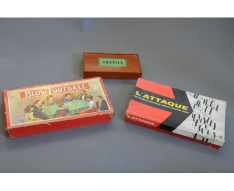 A group of three 19th & 20th century board games consisting of a John Jaques of London 'Squails' board game, a HP Gibson & So