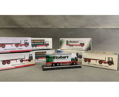 7 Eddie Stobart lorries, boxed and in mint condition, 1:76 scale, diecast metal      Scania R420 Kimberley Kate, RV100  Scani