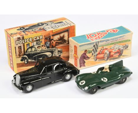 Morestone &amp; Crescent Toys mixed pair comprising of&nbsp; (1) Wolseley Police Car and (2) 1292 Jaguar "D" Type. Conditions