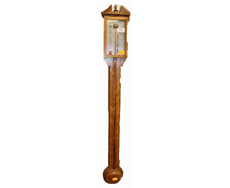 A George III style mahogany and inlaid barometer by Comitti of Holborn