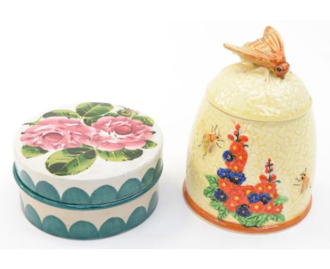 A Weymss trinket pot and cover with a honey pot and cover (2) 
