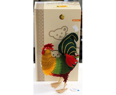 Steiff - Hahn and Rooster, felt, an 1892 replica 