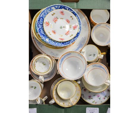 A collection of early Nineteenth Century ceramics, including Spode teaware; Stevens and Hancock, Derby transfer printed Count