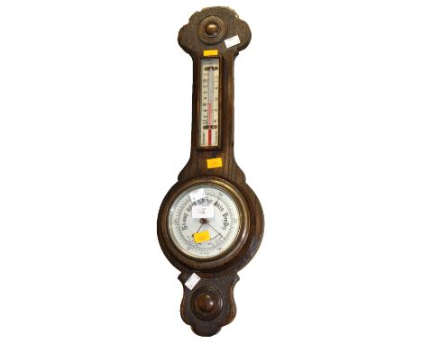 An early Edwardian wall barometer in oak (af) 