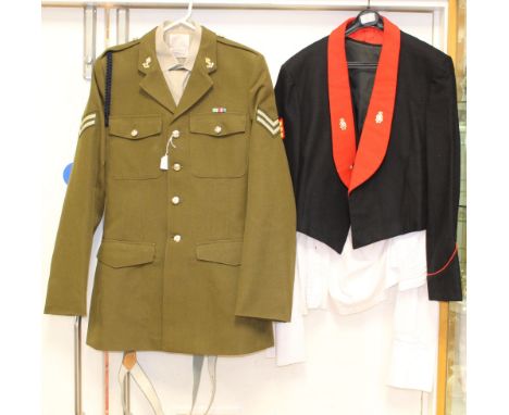  Two post war ERII British Army uniforms,
No2 Service Dress for a.Corporal in the Royal Engineers. With full insignia .Lanyar