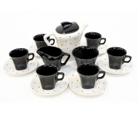 A J and G Meakin 'Domino' coffee set, fifteen pieces including coffee pot, circa 1960s 