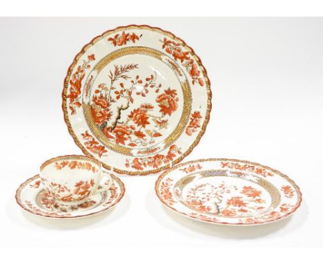 A part dinner service Spode 'Indian Tree' russet shades (one box) to include sauce boat, milk jug, cups/saucers, three sizes 