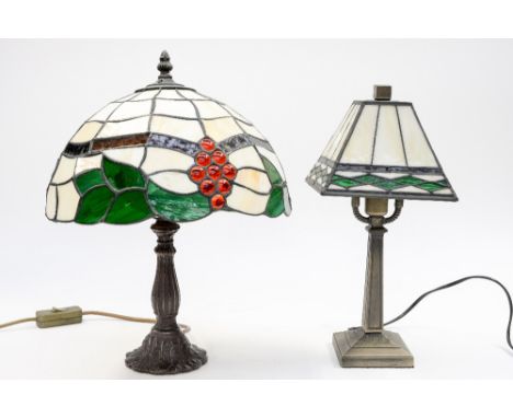 Four table lamps including Tiffany style and Bretby figural lamp (4)  