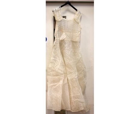 A beautiful wedding dress in great condition with glass button detail 1954/5 