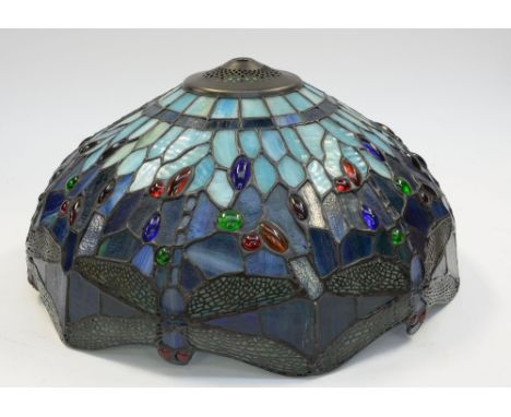 Reproduction coloured glass lamp shade 