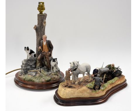 Border Fine Arts 'Moment to Reflect' lamp base and 'Last Laugh' signed Ray Ayres (2) one boxed) 