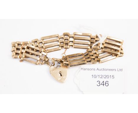 A 9ct gold gate bracelet approx 14 grams 