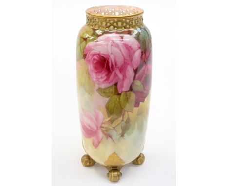 A Royal Worcester hand painted vase 