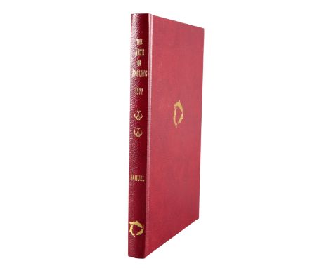 SAMUEL, WILLIAM: 'THE ARTE OF ANGLING 1577' in original slip case with red cloth covers, red leather binding and gilt letteri