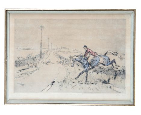 TOM CARR (1912-1977) Two Hunting Prints 'Across the Road' 30/75 and 'Leaving the Kennels' 63/75, both signed in pencil lower 