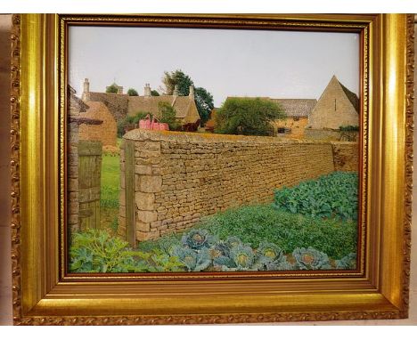 Peter Hodson - oil on canvas entitled The Gate into the Garden, signed lower right corner, with a Royal Academy Summer Exhibi