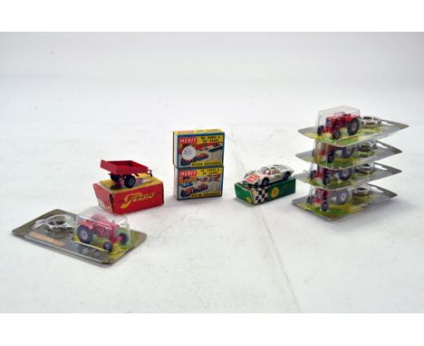 Universal Hobbies Tractor Keyring Group plus Tekno No. 775 Trailer, GAMA Racing car and Merit Station Accessory Packs. All Ex