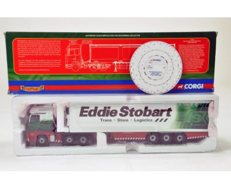 Corgi Diecast Truck Issue comprising No. CC13801 Mercedes-Benz Actros fridge trailer. In the livery of Eddie Stobart. Excelle