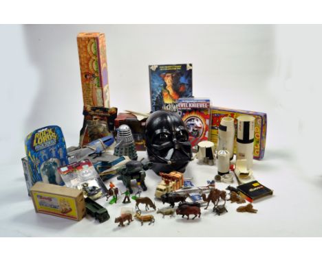Further Eclectic mixed toy group comprising  many interesting issues including diecast, lead animals, Bandai Rock Jewels boxe