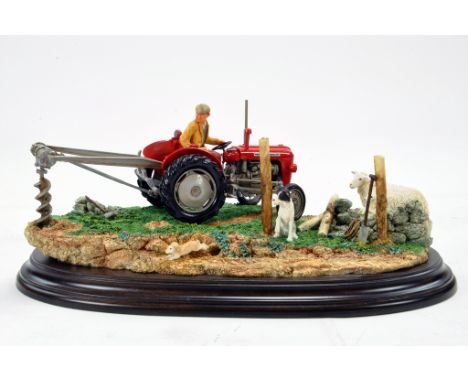 Country Artists Presentation Piece 'Securing the Field' comprising Massey Ferguson 35X Tractor. Superb Piece. 