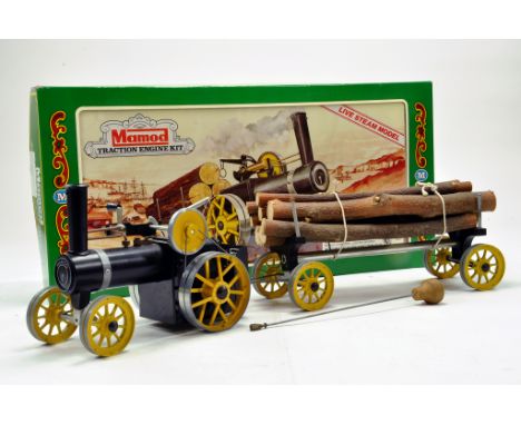 Mamod Large Scale Steam Traction Engine and Log Trailer. Built from a Kit. Superb example, never fired, complete with box. 