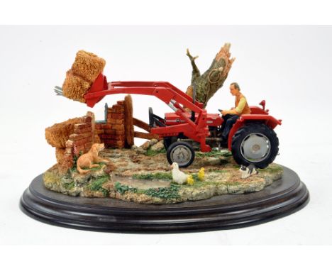 Country Artists Presentation Piece 'Hay for the Day' comprising Massey Ferguson 135 Tractor. Superb Piece. 