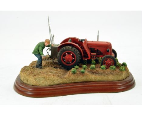 Border Fine Arts Presentation Piece 'Tattie Spraying' comprising David Brown Cropmaster Tractor. Superb piece. 