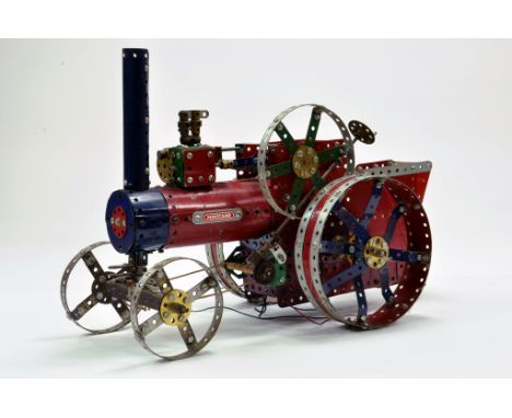 An impressive large model (60 cm) built from Meccano of a Steam Traction Engine. Engineered to function, the model is unteste
