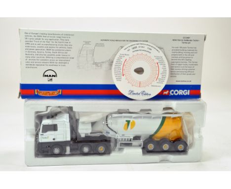 Corgi Diecast Truck Issue comprising No. CC13407 MAN TGA XL cement tanker. In the livery of Tarmac. Excellent to Near Mint wi