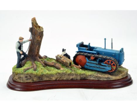 Border Fine Arts Presentation Piece comprising County Ploughman Crawler Tractor. Superb piece. 
