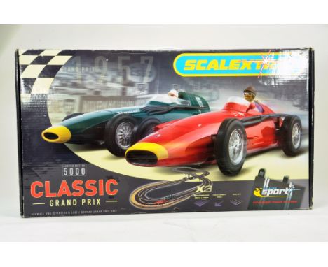Scalextric Limited Edition issue comprising Classic Grand Prix Set. Cars included but accessories part complete. 