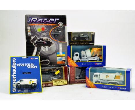 Misc diecast group comprising Land Rover issues, RC item plus Corgi Commercials, various scales. Boxed. Excellent to Near Min