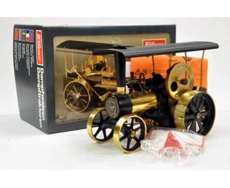 Wilesco Large Scale Steam Roller Traction Engine finished in Gold. Superb example, never fired, complete with box.
