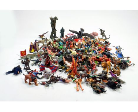 Very large plastic figure group comprising various film related issues including Lord of the Rings, Harry Potter etc. Huge Lo