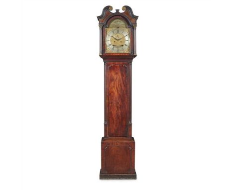 SCOTTISH GEORGE III MAHOGANY LONGCASE CLOCK, THOMAS REID, EDINBURGH LATE 18TH CENTURY the dentil moulded swan neck pediment o