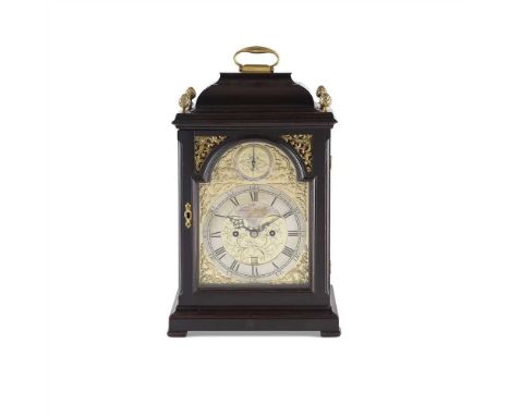 RARE SCOTTISH GEORGE III EBONISED BRACKET CLOCK, HUGH GORDON ABERDEEN CIRCA 1770 the bell top case fitted with a brass carryi