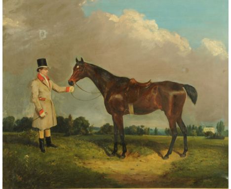 E W Webb, oil painting, portrait of the racehorse "Rory Bean, by Canopus, aged 14 years, June 1832", the canvas 62 cm x 74 cm