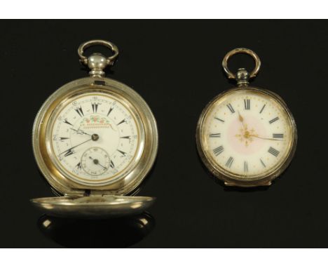 A 19th century silver cased Turkish market pocket watch, marked K Scrkisoff and Co Constantinople.  Diameter 47 cm, together 