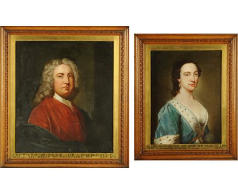 18th century school, pair of oil paintings, portraits of Edward, 9th Duke of Norfolk, Lord of the Manor of Thornbury, togethe