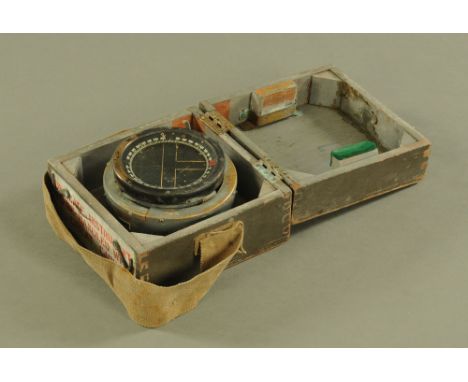 A Second World War type P.11. Spitfire compass, No. 32629D, cased, case width 18 cm.