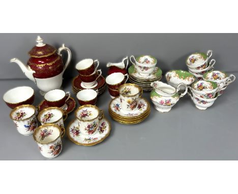 A collection of English china coffee cups, to include; a Coalport Hazelton coffee service with coffeepot, 20 cm, six cups and