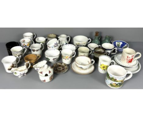 A large quantity of assorted china, predominately mugs and tea cups, to include, Royal Worcester fishing design, Portmeirion 