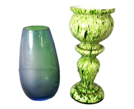 A large frosted glass bowl, 44 cm, glass vases, bowls, (A Lot).   The Alastair & Sheila Brooks Collection: of Oaklands (& pas