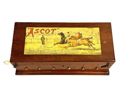 An Ascot "The New Racing Game" manufactured by Jacques &amp; Son, c. 1900, 10 x 27 x 13 cm.